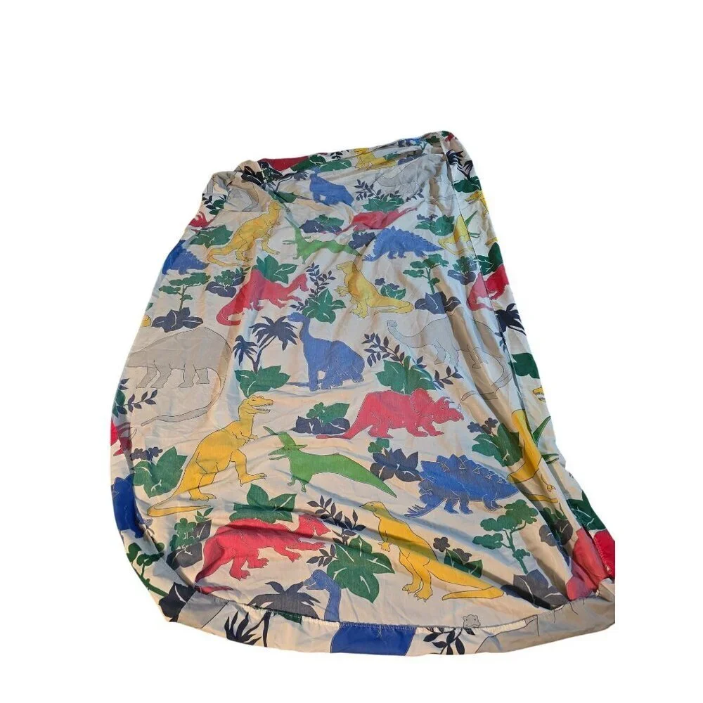 Vintage 80s Dinosaur Sheets Set Flat Fitted T-rex